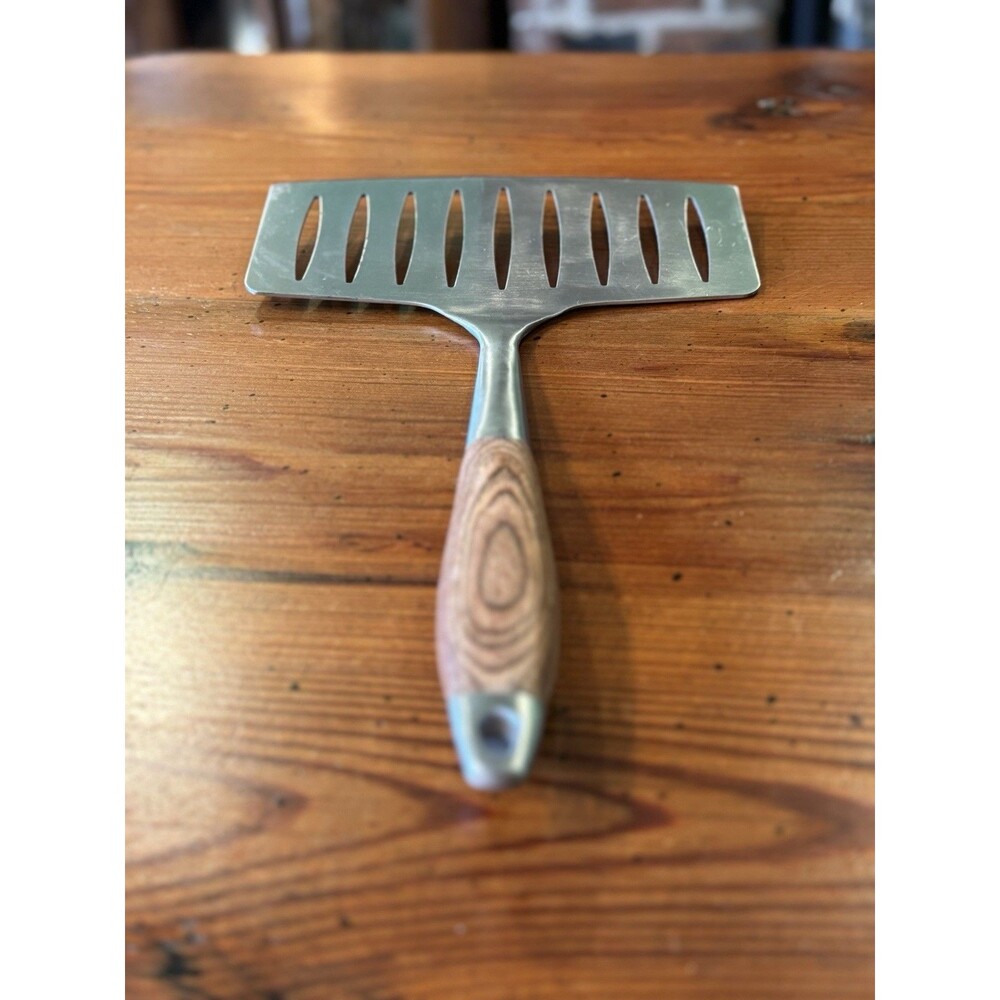 XL  Wide Spatula/Turner Grilling Meat Fish Stainless w/ Faux Wood Handle
